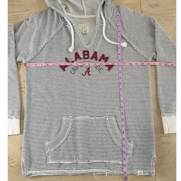 Blue 84 Alabama Crimson Tide Striped Hoodie Pullover V Neck Pocket Women's L - Picture 6 of 8